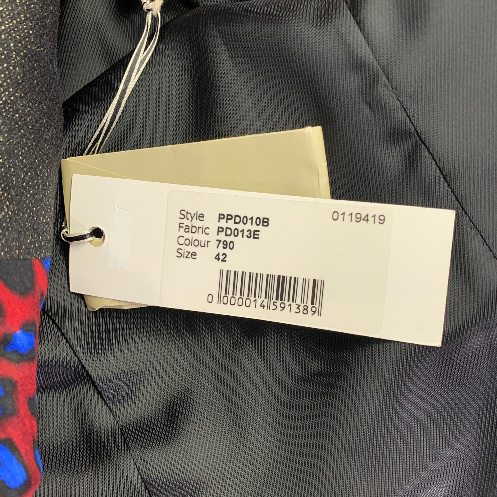 Paul Smith Size M Black Metallic Gold Wool Blend Single Button Jacket Blazer — image 8 of 8